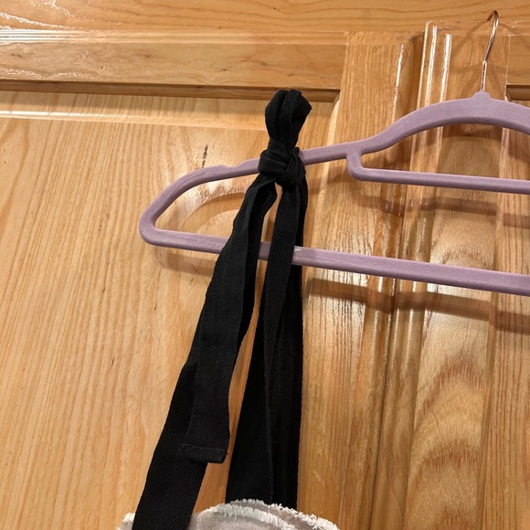 Maeve Anthropologie Top Textured Fringe Sleeveless Black Tie Strap Casual Chic - Picture 4 of 9